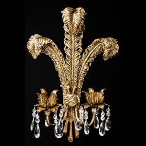 CASTIÇAL PAREDE PLUMAS 2 VELAS - 3225